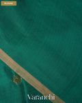 Aqua Green Jamdani Pure Mulberry Silk Handloom Saree — Blouse