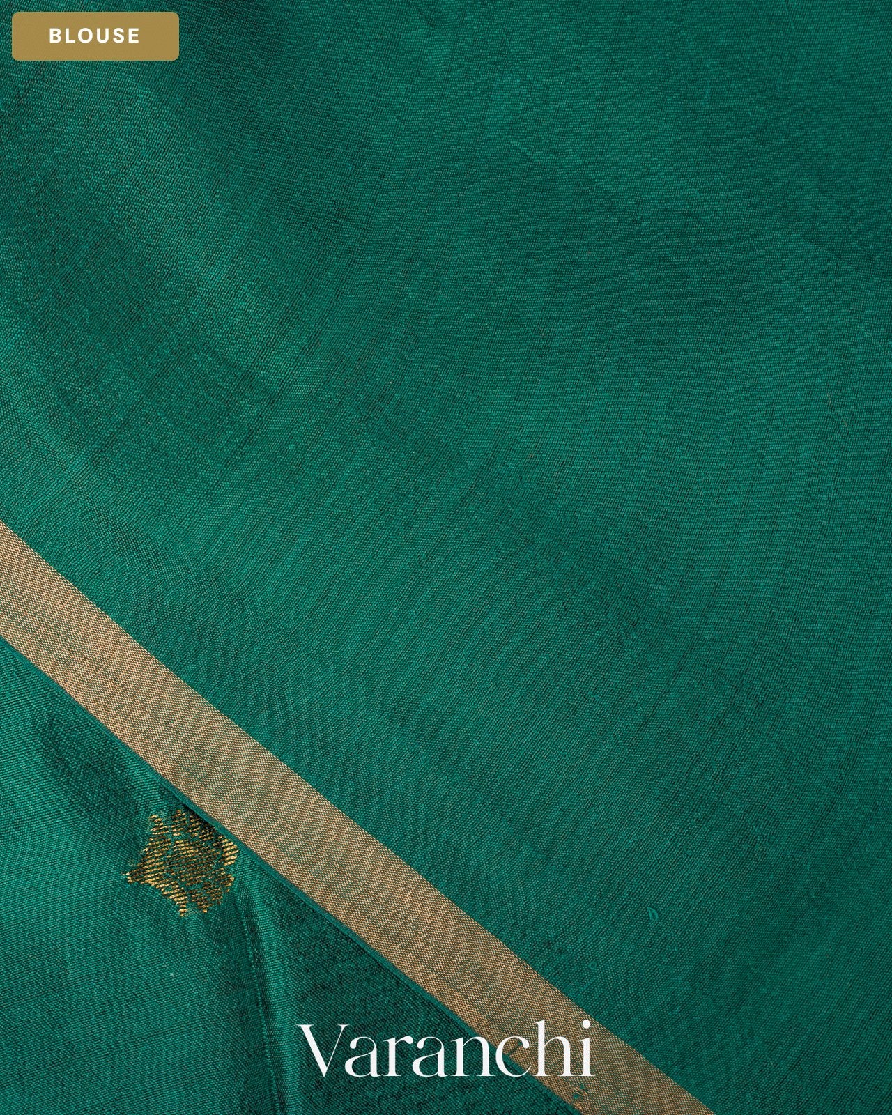 Aqua Green Jamdani Pure Mulberry Silk Handloom Saree — Blouse