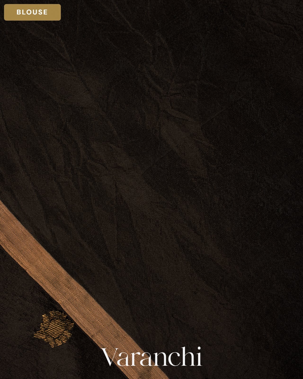 Black Jamdani Pure Mulberry Silk Handloom Saree — Blouse