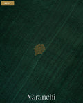 Dark Green Jamdani Pure Mulberry Silk Handloom Saree — Body