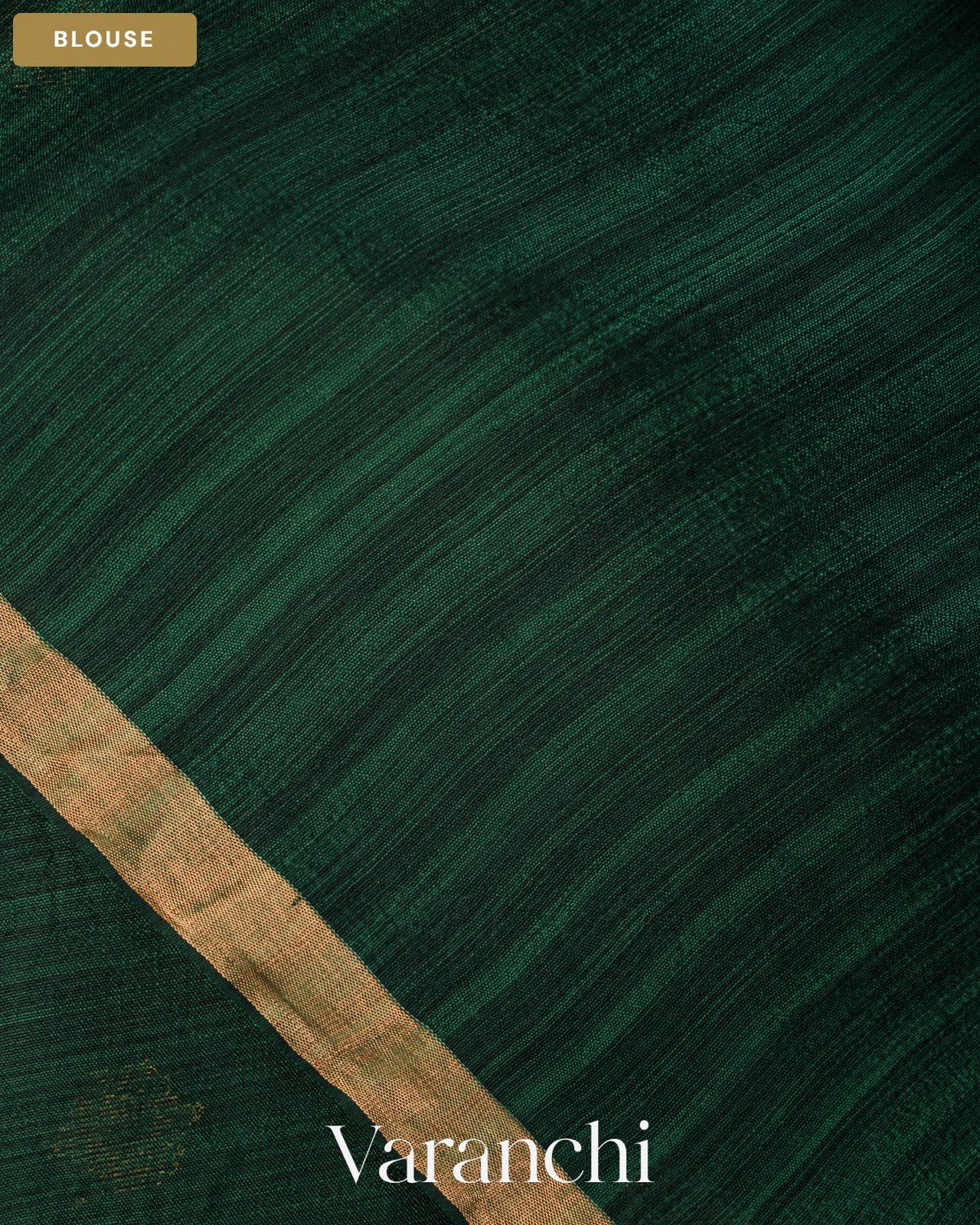 Dark Green Jamdani Pure Mulberry Silk Handloom Saree — Blouse