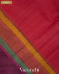 Wine Purple Pure Kora Silk Handloom Saree — Blouse