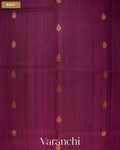 Wine Purple Pure Kora Silk Handloom Saree — Body