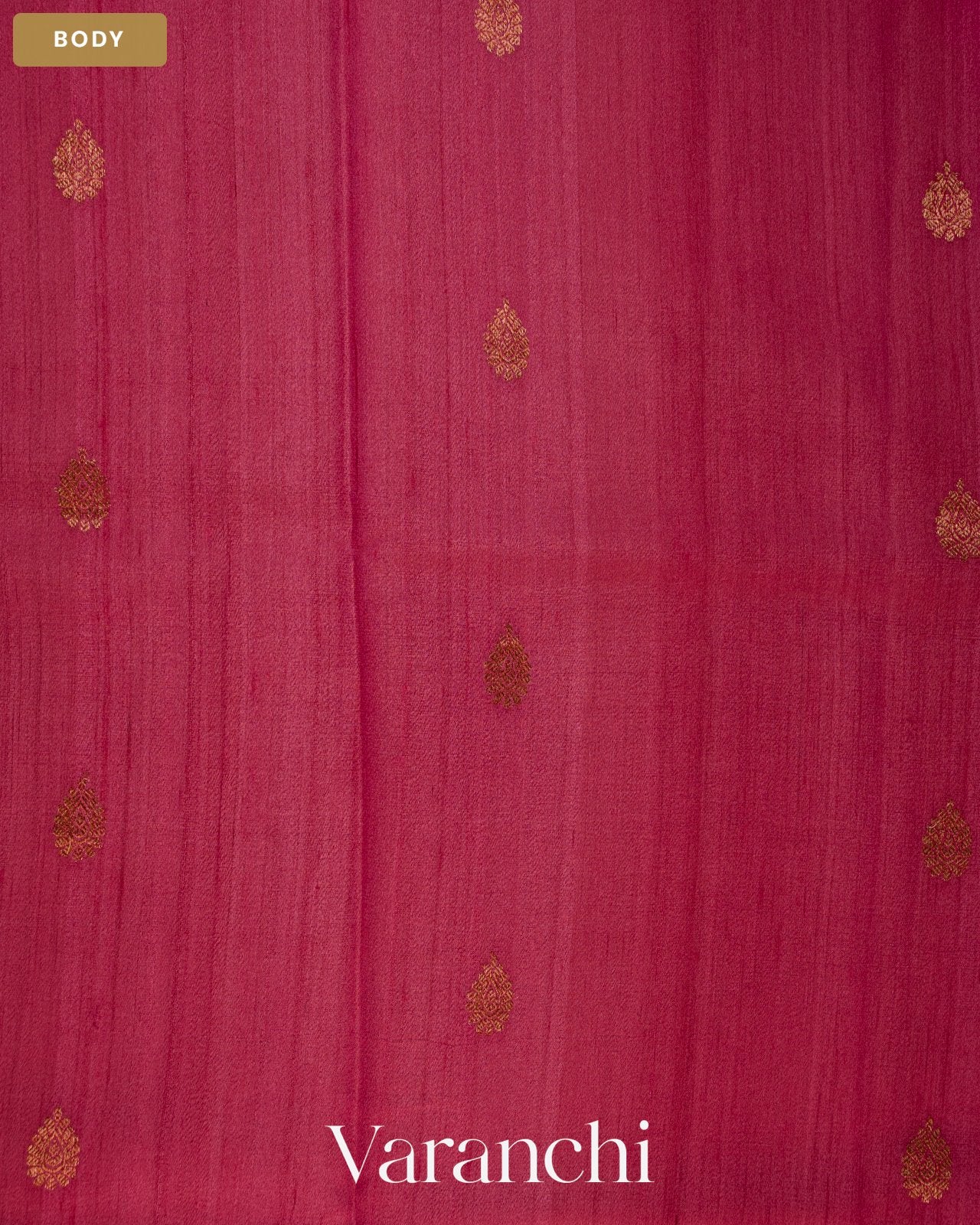 Rasberry Pink Pure Kora Silk Saree — Body