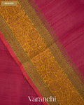 Rasberry Pink Pure Kora Silk Saree — Border