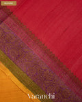 Turmeric Yellow Pure Kora Silk Saree — Blouse