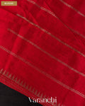 Jet Black Pure Raw Silk Handloom Saree — Blouse