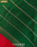 Crimson Red Pure Raw Silk Handloom Saree — Blouse