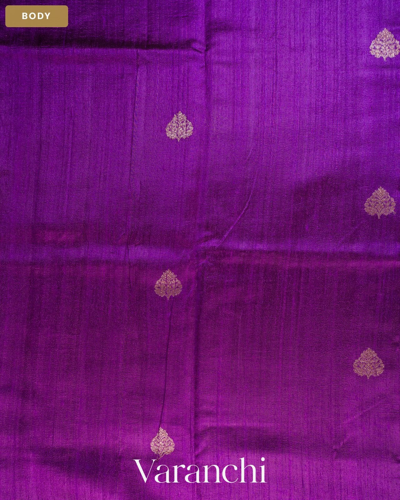 Royal Purple Pure Raw Silk Handloom Saree — Body