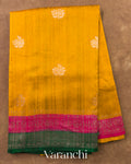 Golden Yellow Pure Raw Silk Handloom Saree — Full Saree
