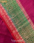 Burgundy Pure Raw Silk Handloom Saree — Border