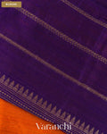 Tangerine Orange Pure Raw Silk Handloom Saree — Blouse
