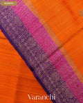 Tangerine Orange Pure Raw Silk Handloom Saree — Border