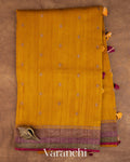 Mango Yellow Pure Raw Silk Handloom Saree — Full Saree