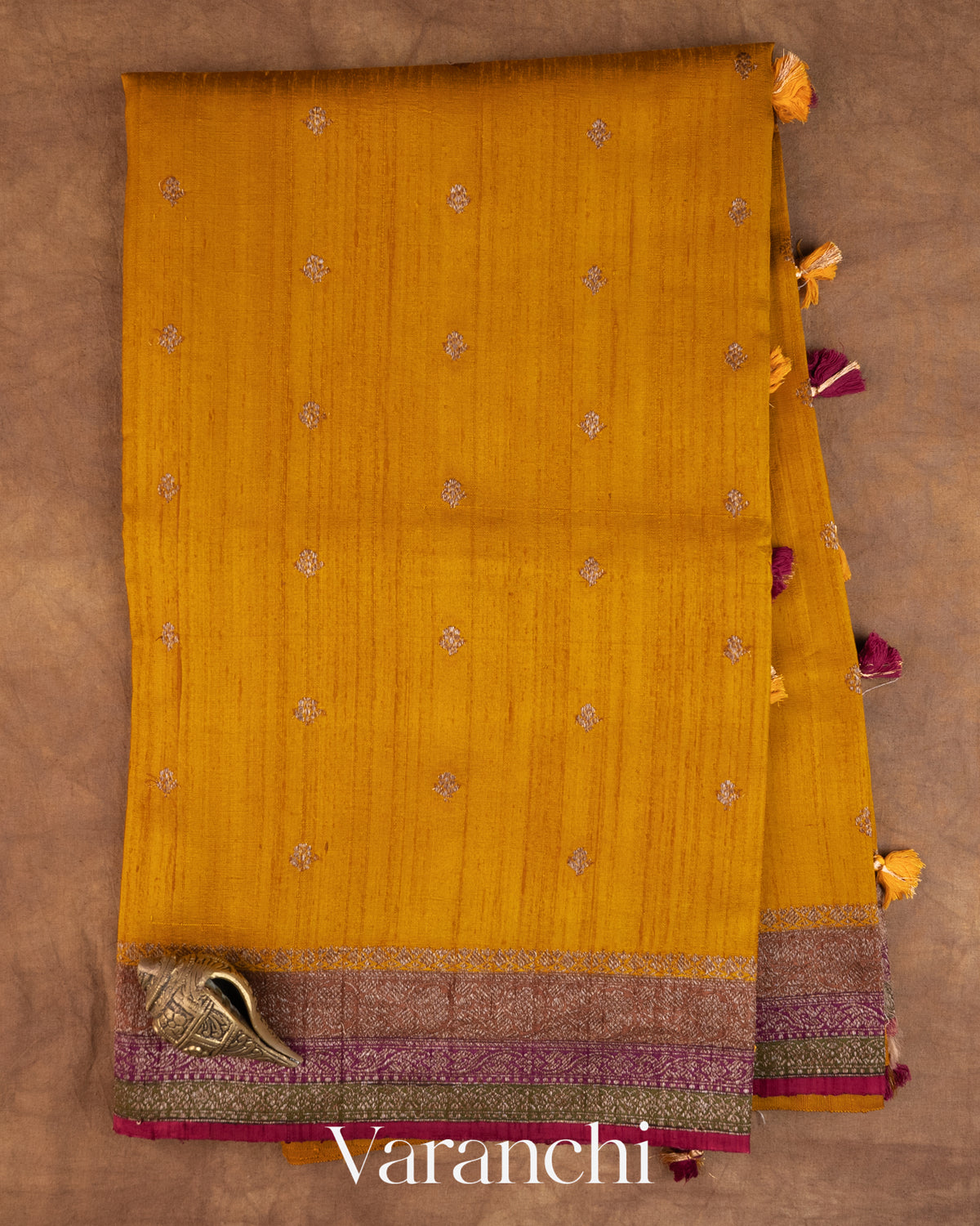 Mango Yellow Pure Raw Silk Handloom Saree — Full Saree