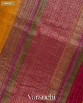 Mango Yellow Pure Raw Silk Handloom Saree — Pallu