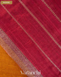 Mango Yellow Pure Raw Silk Handloom Saree — Blouse