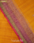 Mango Yellow Pure Raw Silk Handloom Saree — Border