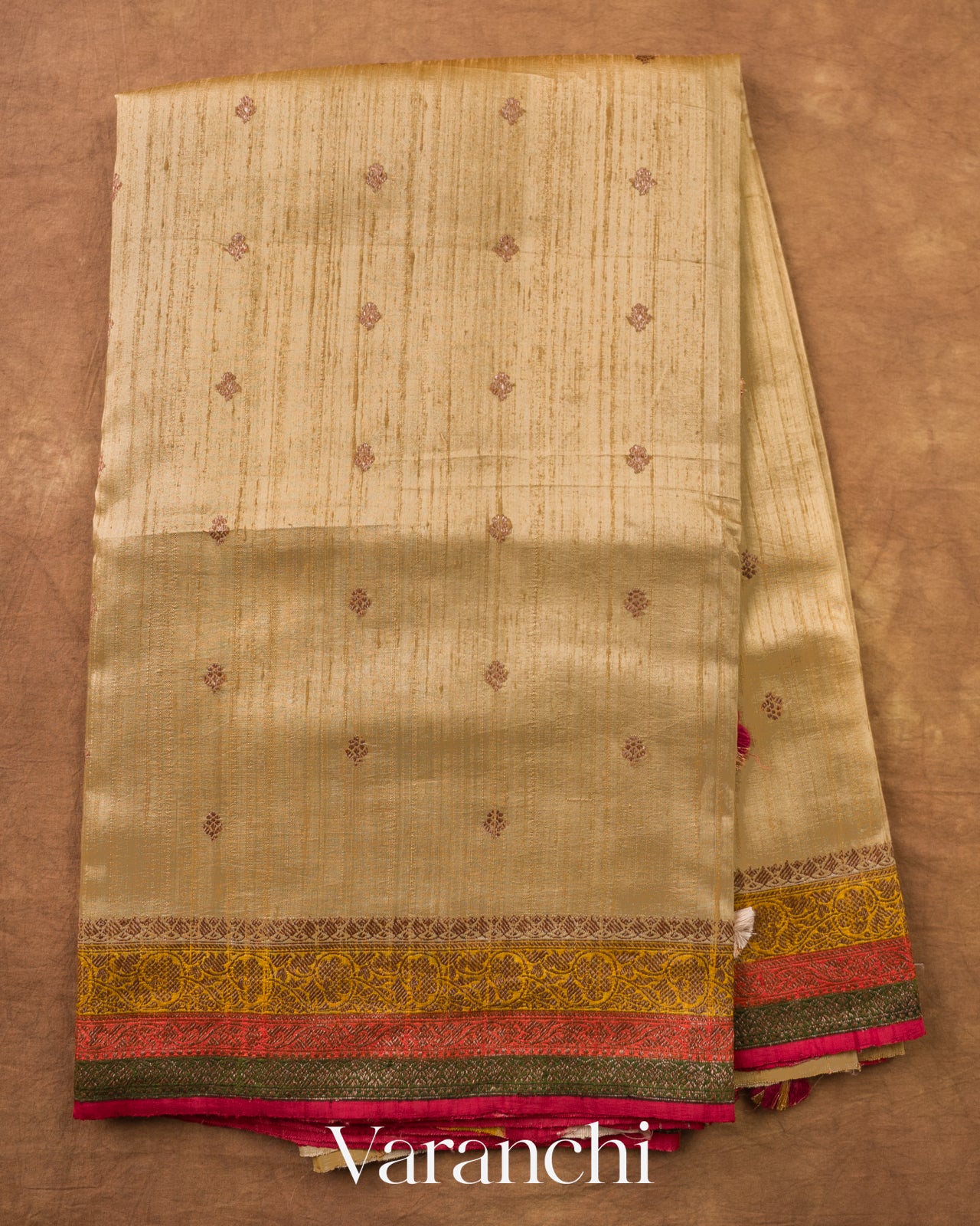 Ivory Pure Raw Silk Handloom Saree — Full Saree
