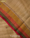 Ivory Pure Raw Silk Handloom Saree — Border