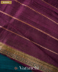 Peacock Blue Pure Raw Silk Handloom Saree — Blouse