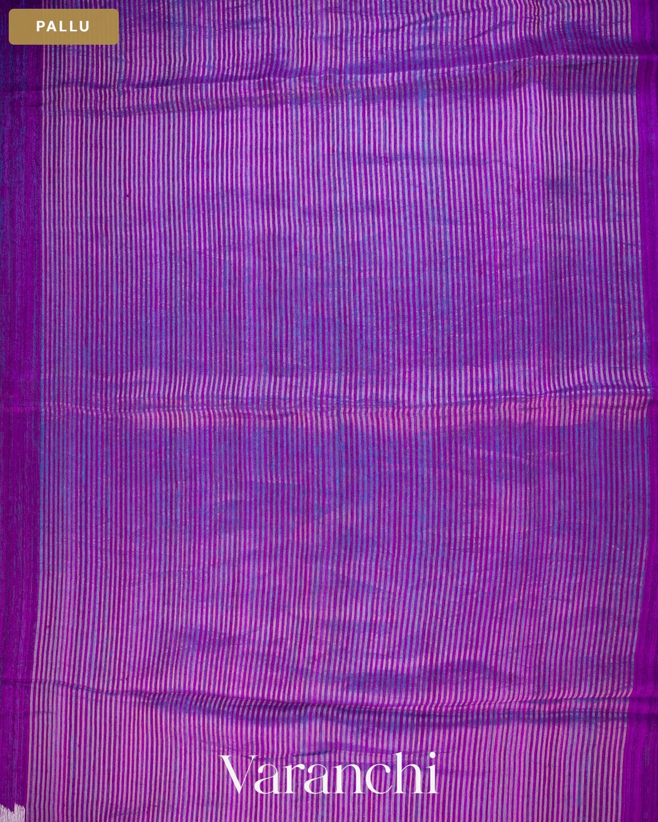 Royal Violet Jamdani Pure Matka Tissue Silk Handloom Saree — Pallu