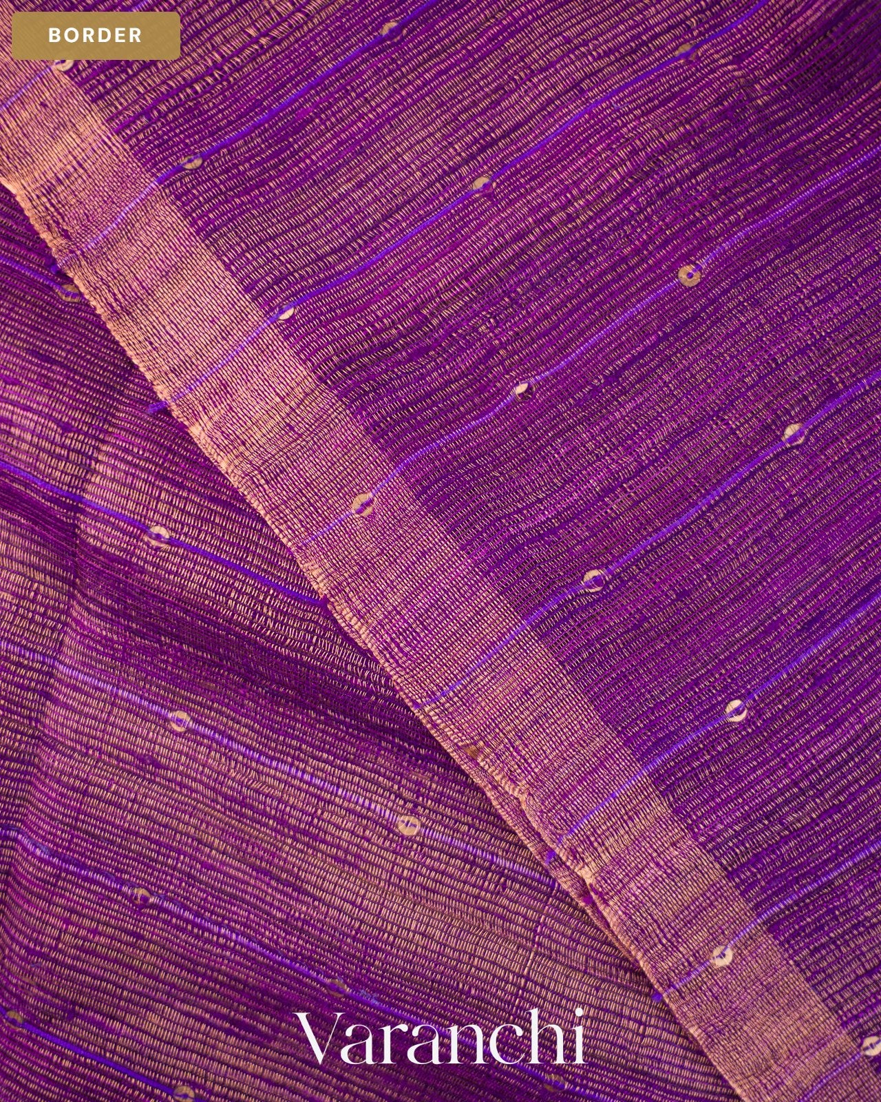 Purple Sequence Jamdani Pure Matka Tissue Silk Handloom Saree — Border