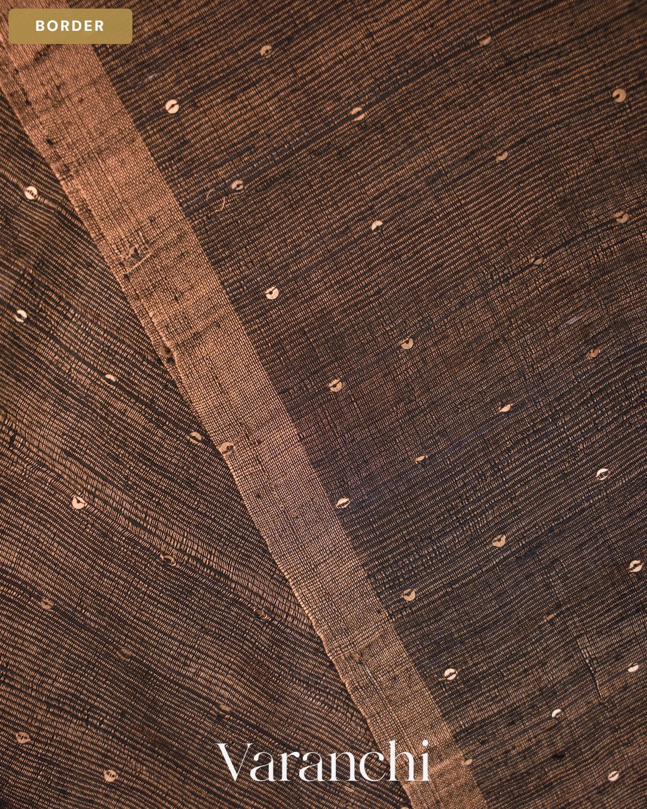 Light Brown Sequence Jamdani Pure Matka Tissue Silk Handloom Saree — Border