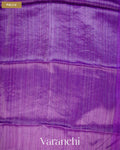 Violet Floral Jamdani Pure Muslin Silk Handloom Saree — Pallu