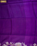 Violet Floral Jamdani Pure Muslin Silk Handloom Saree — Body