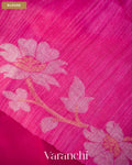 Rani Pink Floral Jamdani Pure Muslin Silk Handloom Saree — Blouse