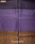 Purple Floral Embroidered Pure Kora Silk Saree — Body