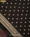 Black Digital Floral Printed Pure Kora Silk Saree — Blouse
