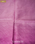 Mauve Pink Scallop Bordered Pure Kora Silk Saree — Body