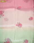 Blush Pink Floral Applique with Ombre-dyed Pure Kora Silk Saree — Body