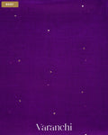 Purple Sequin Embroidered Border Pure Kora Silk Saree — Body