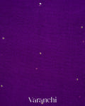 Purple Sequin Embroidered Border Pure Kora Silk Saree