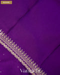 Purple Sequin Embroidered Border Pure Kora Silk Saree — Blouse