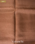 Choclate Brown Sequin Embroidery Bordered Pure Kora Silk Saree — Body