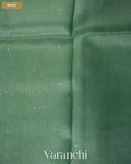 Aqua Blue Sequence Bordered Pure Kora Silk Saree — Body