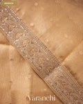 Ivory Pure Kora Silk Saree — Border