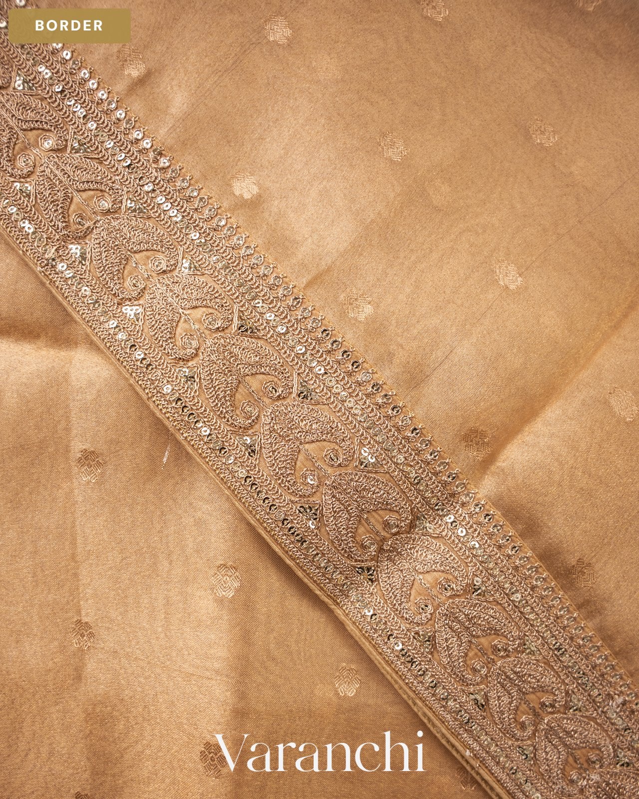 Ivory Pure Kora Silk Saree — Border