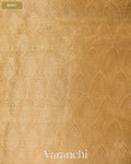 Golden Yellow Brocade Sequin Embroidery Bordered Pure Tissue Kora Silk Saree — Body