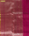 Mehandi Green Pure Kora Silk Handloom Saree — Pallu