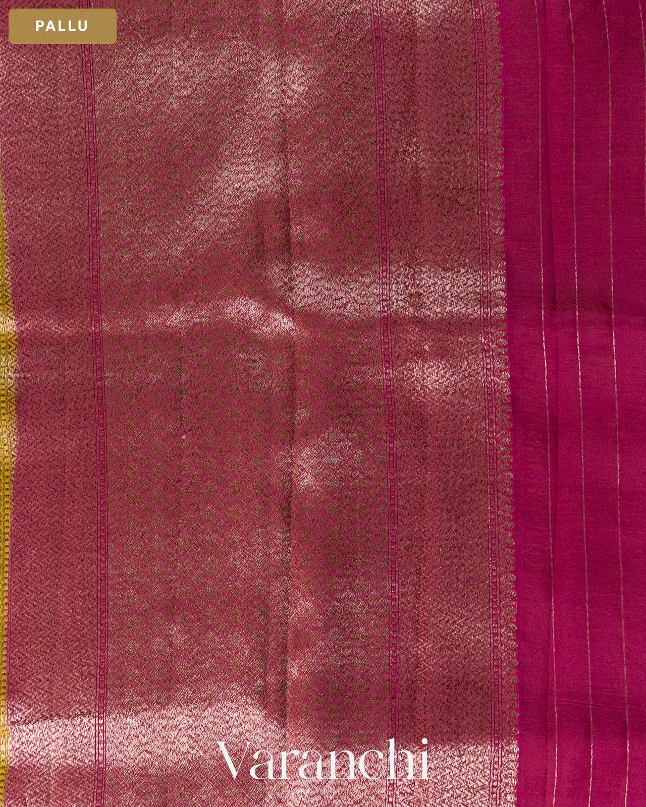 Mehandi Green Pure Kora Silk Handloom Saree — Pallu