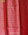 Crimson Red Brocade Pure Tissue Katan Silk Saree — Body
