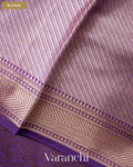 Royal Purple Brocade Pure Tissue Katan Silk Saree — Blouse
