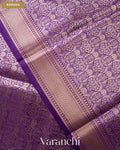 Royal Purple Brocade Pure Tissue Katan Silk Saree — Border