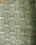 Bottle Green Brocade Pure Tissue Katan Silk Saree — Body