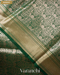 Bottle Green Brocade Pure Tissue Katan Silk Saree — Border